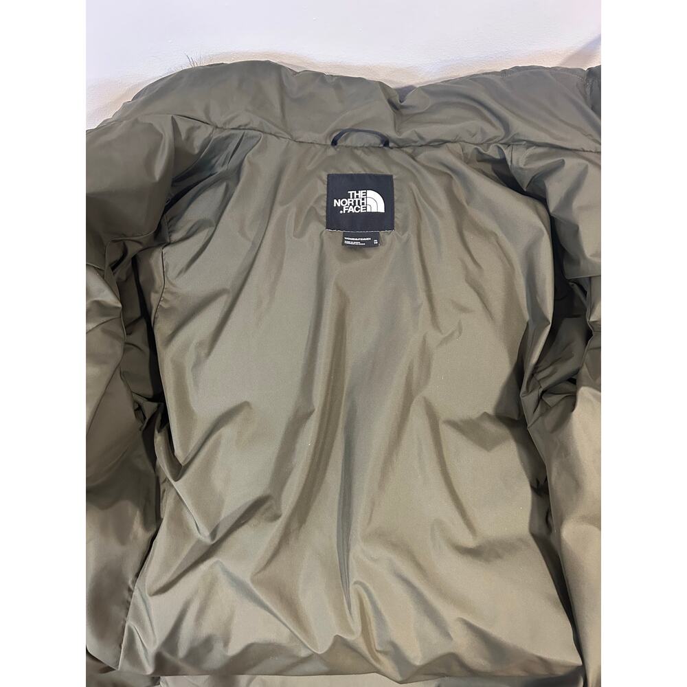 THE NORTH FACE XL Gotham Women's Khaki 550 Down Puffer Hooded Quilted Faux Fur - Picture 10 of 16